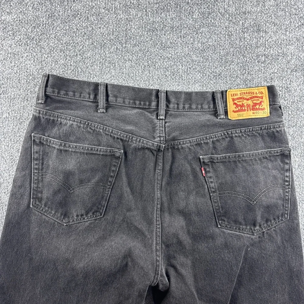 Levis 505 Jeans Mens 40x30 Black Straight Leg Regular Fit Baggy Denim Workwear